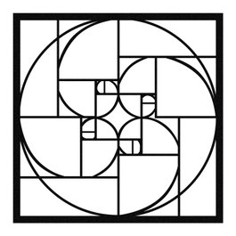 Wallity Golden Ratio Escultura de pared Negra